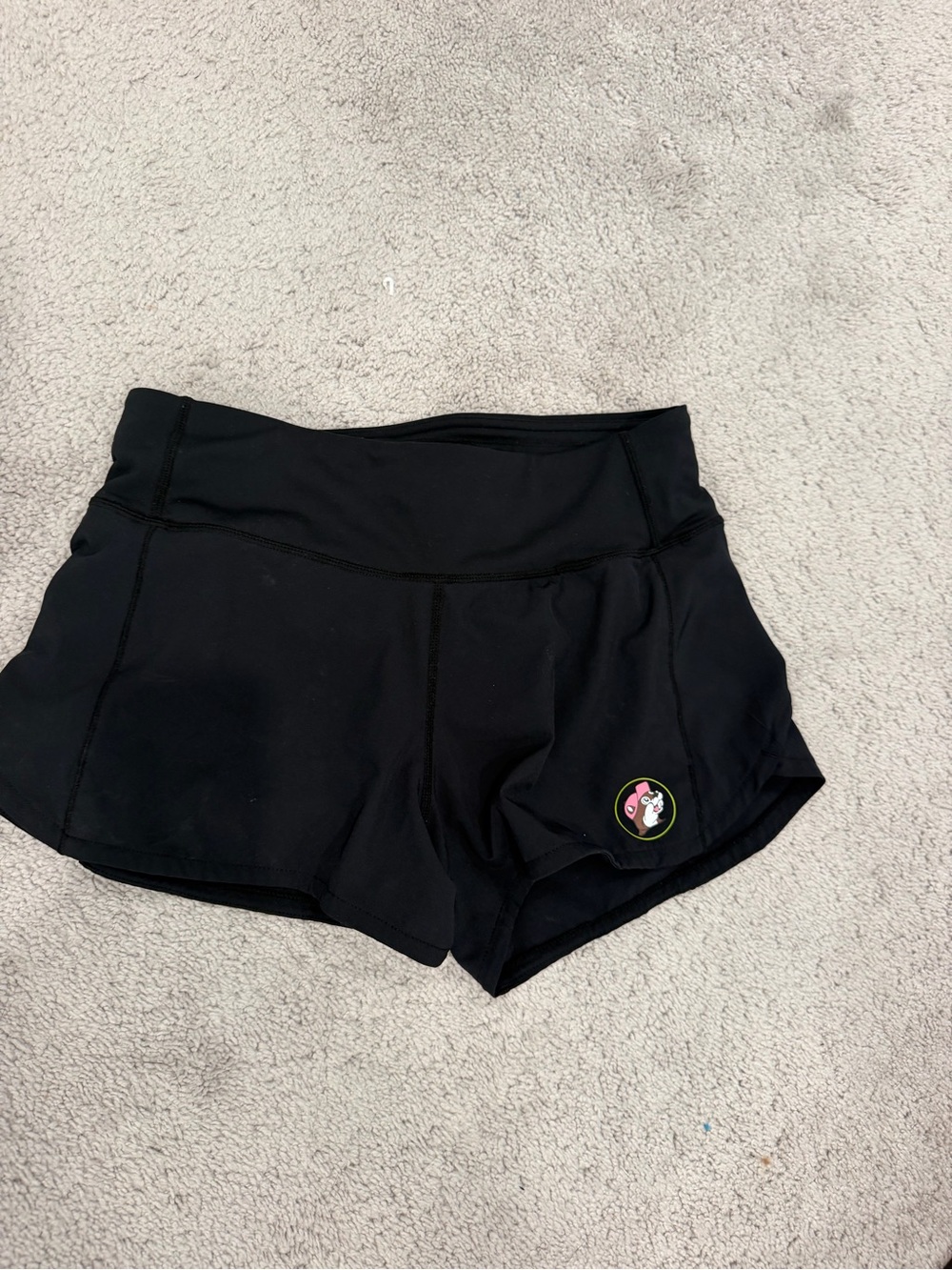 Black Women's Athletic Shorts with Cute Logo